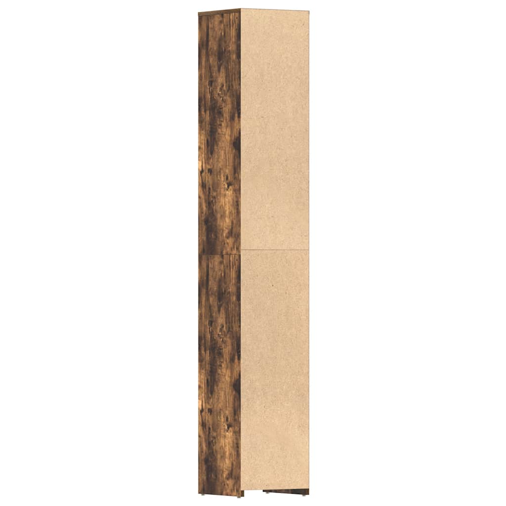 Badezimmerschrank Räuchereiche 30x30x183,5 cm Holzwerkstoff