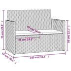 4-tlg. Garten-Lounge-Set mit Kissen Poly Rattan Grau