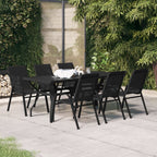 7-tlg. Garten-Essgruppe Schwarz