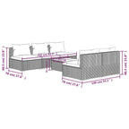6-tlg. Garten-Lounge-Set mit Kissen Poly Rattan Schwarz