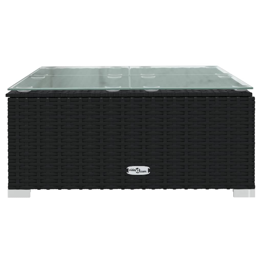 7-tlg. Garten-Lounge-Set mit Auflagen Poly Rattan Schwarz