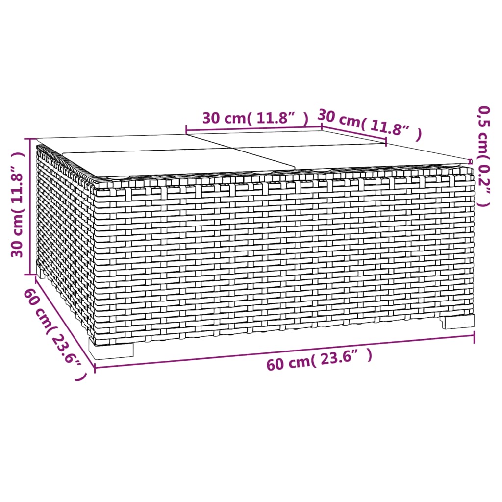 7-tlg. Garten-Lounge-Set mit Auflagen Poly Rattan Schwarz