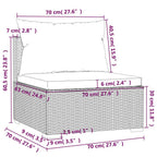 4-tlg. Garten-Lounge-Set mit Kissen Poly Rattan Grau