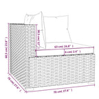 12-tlg. Garten-Lounge-Set mit Kissen Poly Rattan Grau