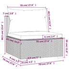 12-tlg. Garten-Lounge-Set mit Kissen Poly Rattan Grau