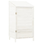 Geräteschuppen Weiß 55x52x112 cm Massivholz Tanne