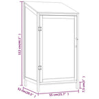 Geräteschuppen Weiß 55x52x112 cm Massivholz Tanne