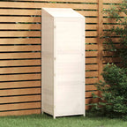 Geräteschuppen Weiß 55x52x174,5 cm Massivholz Tanne