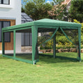 Partyzelt mit 6 Mesh-Seitenwänden Grün 3x6 m HDPE