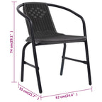 Gartenstühle 6 Stk. Rattan-Optik Kunststoff und Stahl 110 kg
