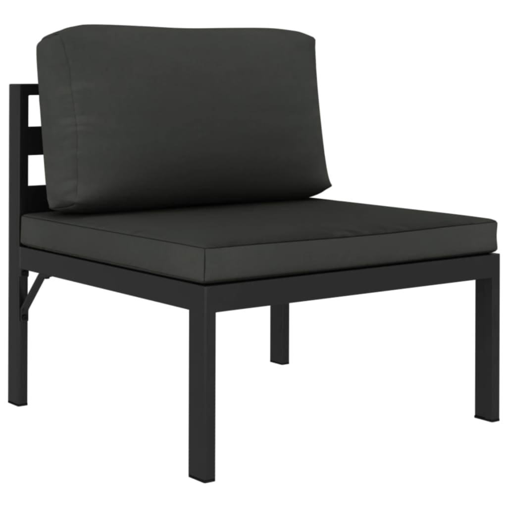 Gartensofa 4-Sitzer mit Kissen Aluminium Anthrazit