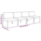 Gartensofa 4-Sitzer mit Kissen Aluminium Anthrazit