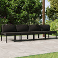 Gartensofa 4-Sitzer mit Kissen Aluminium Anthrazit