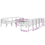 9-tlg. Garten-Lounge-Set mit Kissen Aluminium Anthrazit