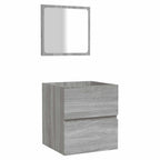 Badschrank mit Spiegel Grau Sonoma Holzwerkstoff