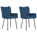 Esszimmerstühle 2 Stk. Blau Stoff