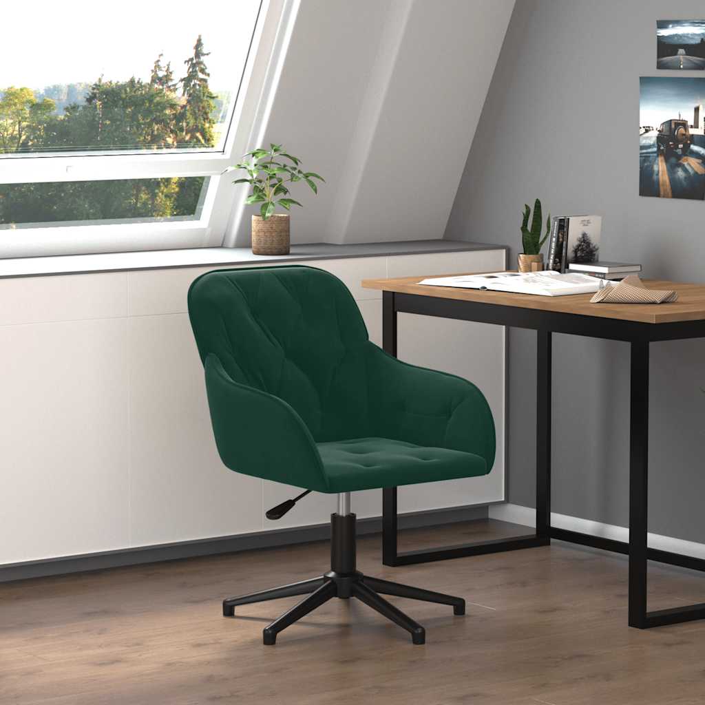 Bürostuhl Drehbar Dunkelgrün Samt