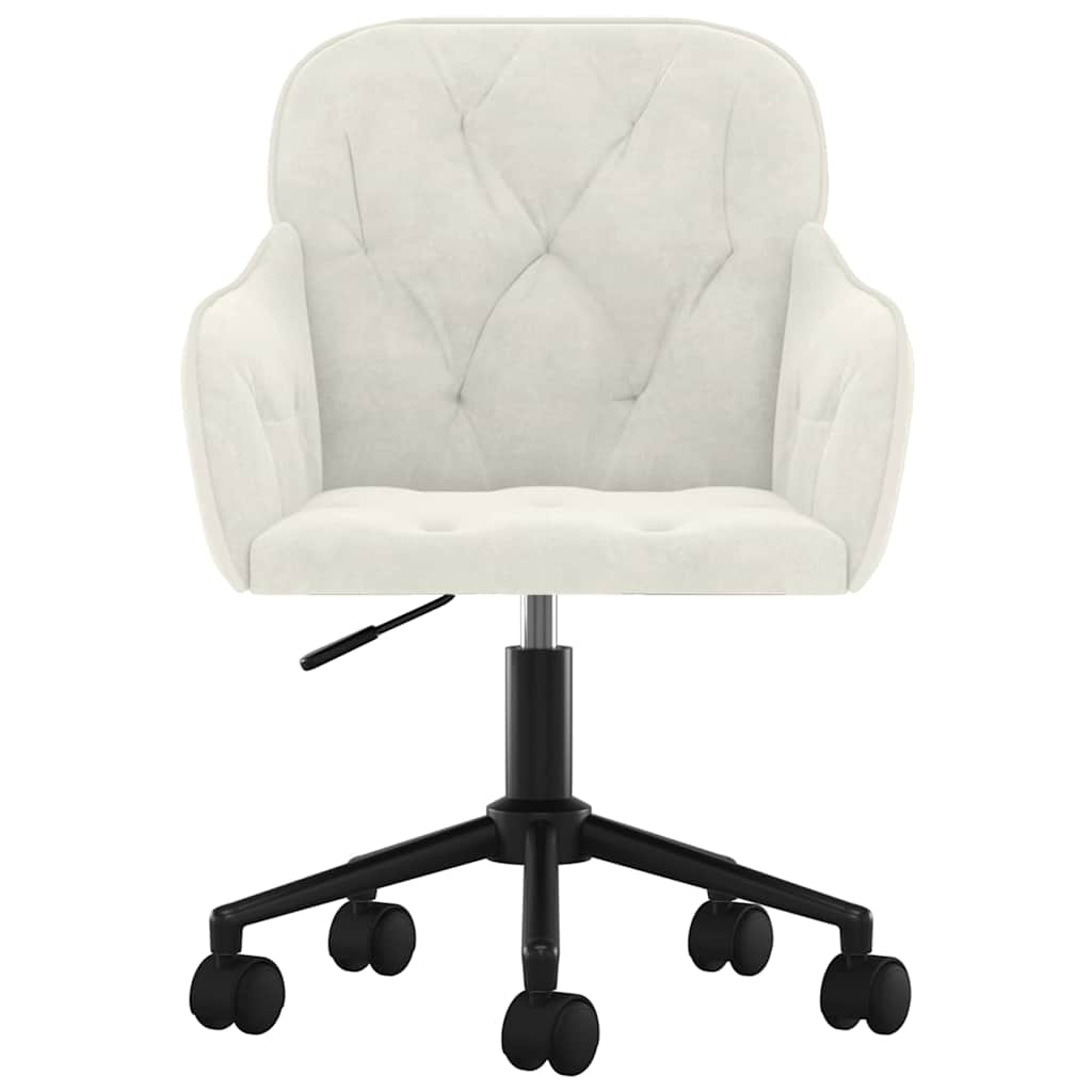 Bürostuhl Drehbar Creme Samt