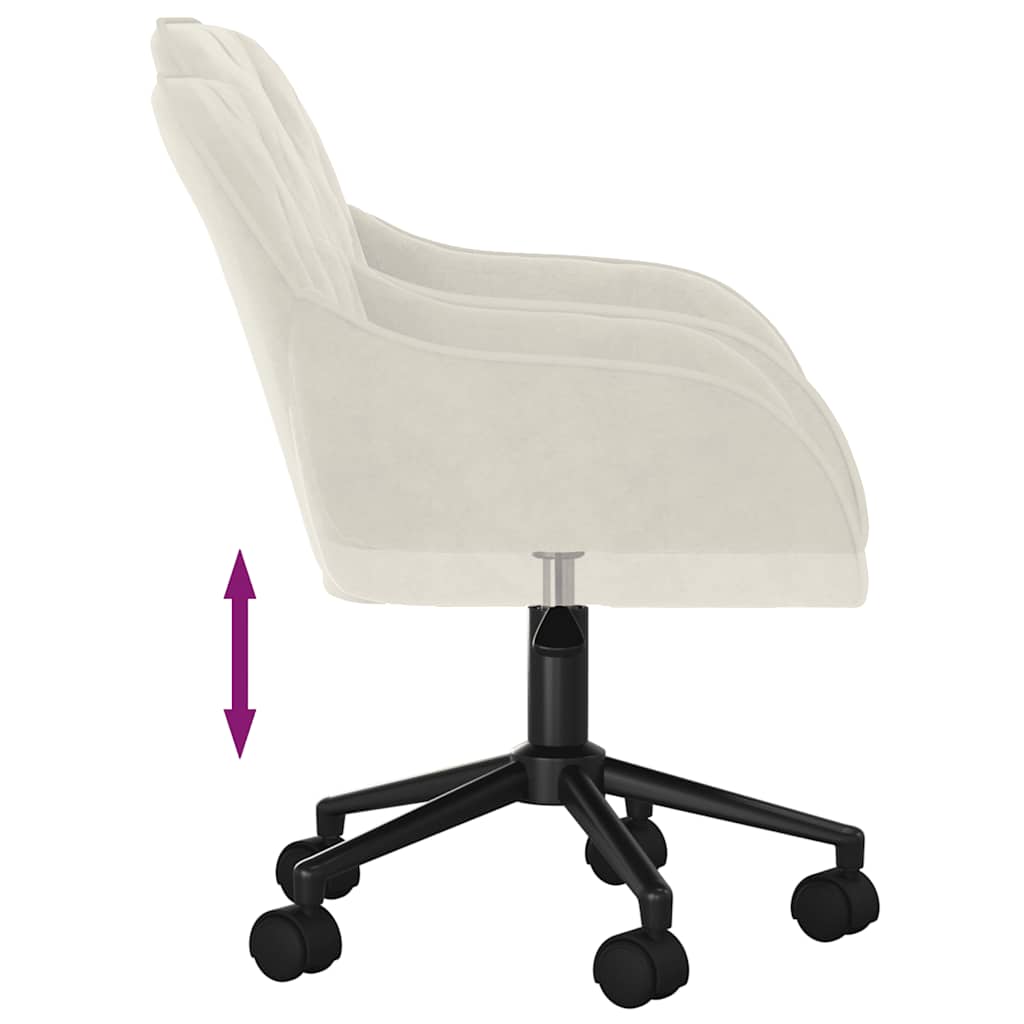 Bürostuhl Drehbar Creme Samt