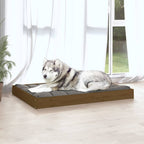 Hundebett Honigbraun 101,5x74x9 cm Massivholz Kiefer