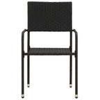 3-tlg. Garten-Essgruppe Poly Rattan Schwarz