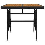 3-tlg. Garten-Essgruppe Poly Rattan Schwarz