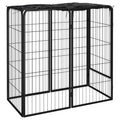 6-tlg. Hundelaufstall Schwarz 50x100cm Stahl Pulverbeschichtung