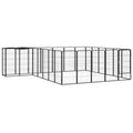 26-tlg. Hundelaufstall Schwarz 50x100cm Stahl Pulverbeschichtet