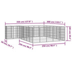 26-tlg. Hundelaufstall Schwarz 50x100cm Stahl Pulverbeschichtet