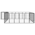 30-tlg. Hundelaufstall Schwarz 50x100cm Stahl Pulverbeschichtet