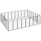 28-tlg. Hundelaufstall Schwarz 50x100cm Stahl Pulverbeschichtet