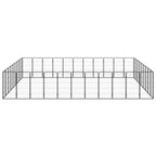 40-tlg. Hundelaufstall Schwarz 50x100cm Stahl Pulverbeschichtet