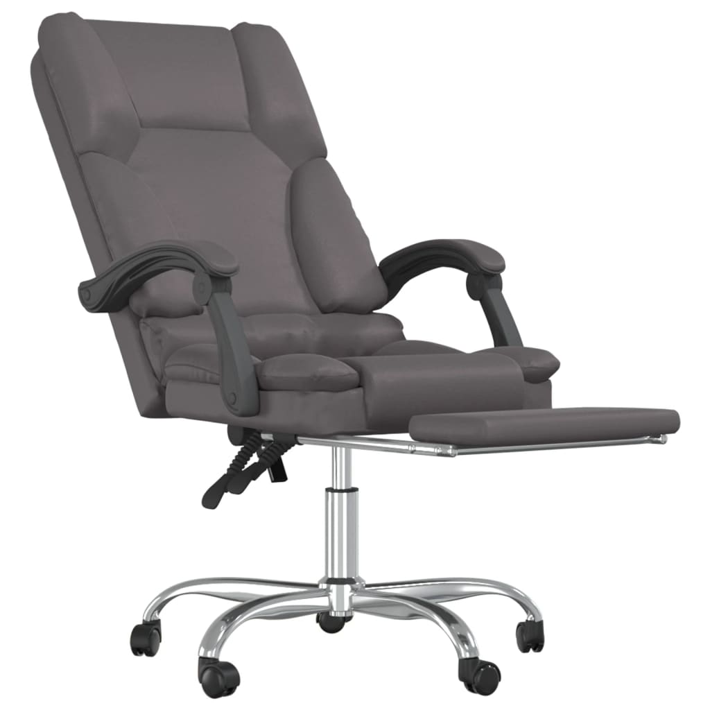 Bürostuhl mit Massagefunktion Grau Kunstleder