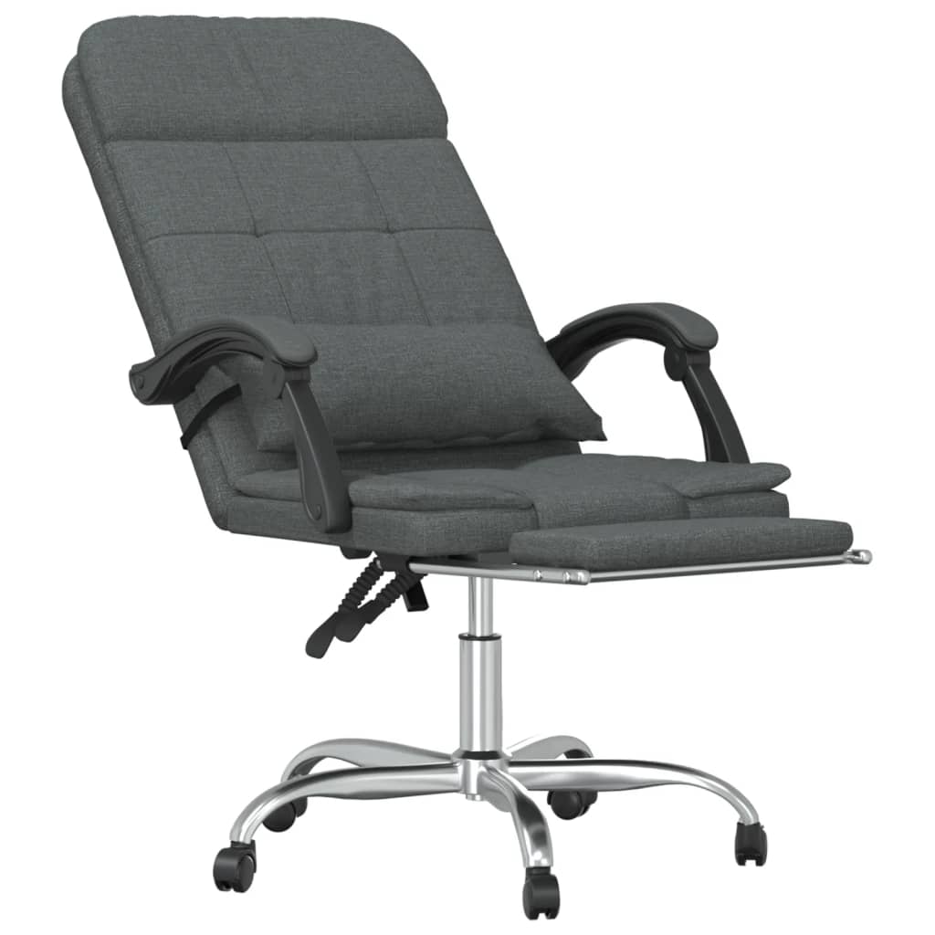 Bürostuhl mit Massagefunktion Dunkelgrau Stoff