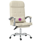 Bürostuhl mit Massagefunktion Creme Kunstleder