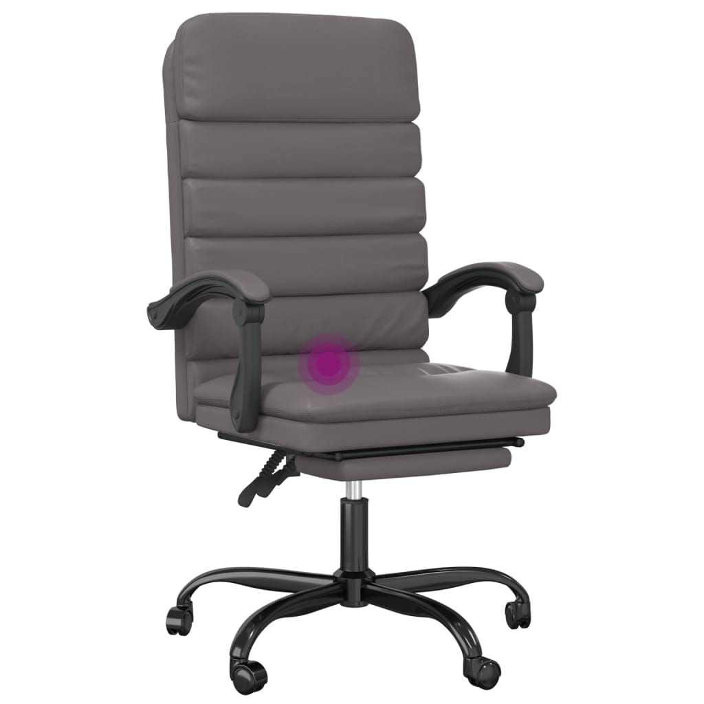 Bürostuhl mit Massagefunktion Grau Kunstleder