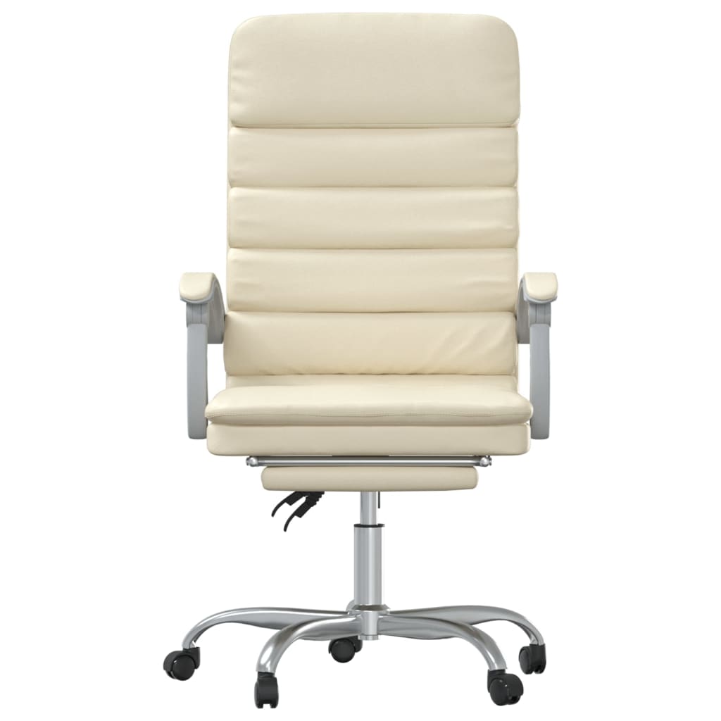 Bürostuhl mit Massagefunktion Creme Kunstleder