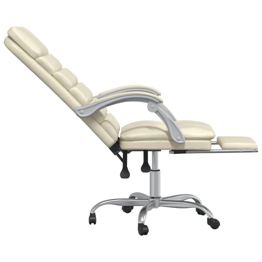 Bürostuhl mit Massagefunktion Creme Kunstleder