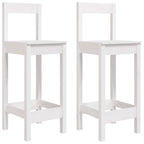 Barstühle 2 Stk. Weiß 40x41,5x112 cm Massivholz Kiefer