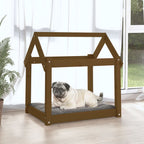 Hundebett Honigbraun 71x55x70 cm Massivholz Kiefer