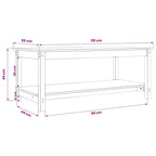 Couchtisch Grau 110x55x45 cm Massivholz Kiefer