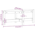 Couchtisch Grau 87x48x35 cm Massivholz Kiefer