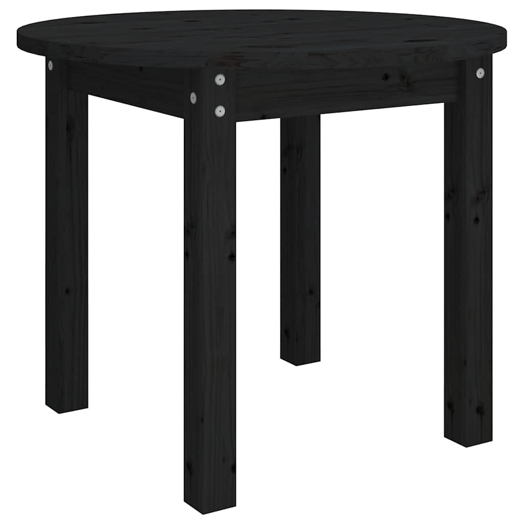 Couchtisch Schwarz Ø 55x45 cm Massivholz Kiefer