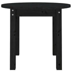 Couchtisch Schwarz Ø 55x45 cm Massivholz Kiefer