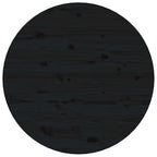 Couchtisch Schwarz Ø 55x45 cm Massivholz Kiefer