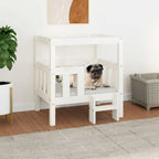 Hundebett Weiß 65,5x50,5x70 cm Massivholz Kiefer