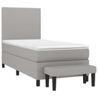Boxspringbett mit Matratze Hellgrau 90x190 cm Stoff