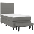 Boxspringbett mit Matratze Dunkelgrau 90x190 cm Stoff