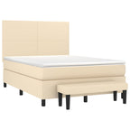 Boxspringbett mit Matratze Creme 140x190 cm Stoff