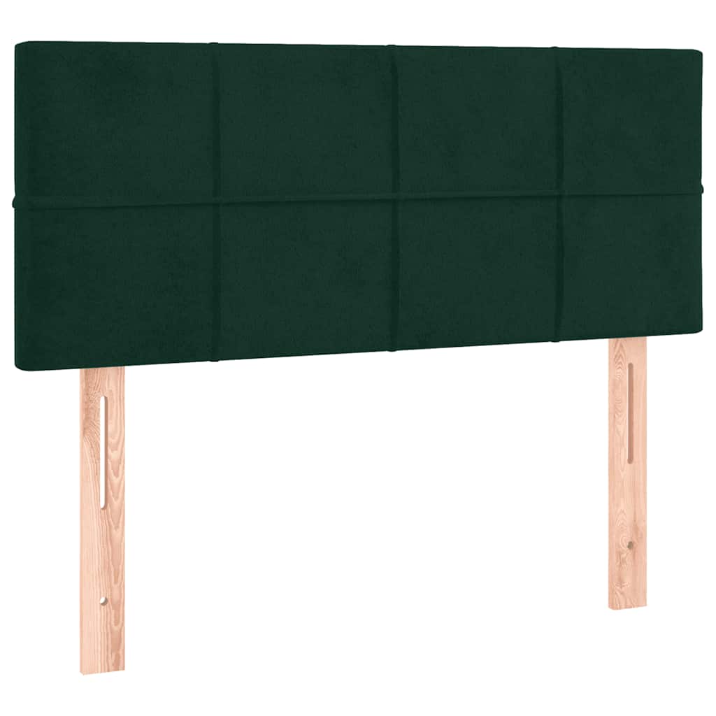 Boxspringbett mit Matratze & LED Dunkelgrün 120x200 cm Samt